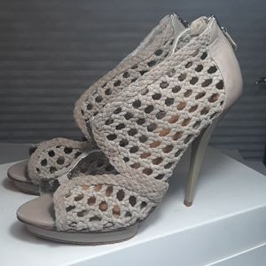 Mark and James Badgley Mischka sand tan sandals
